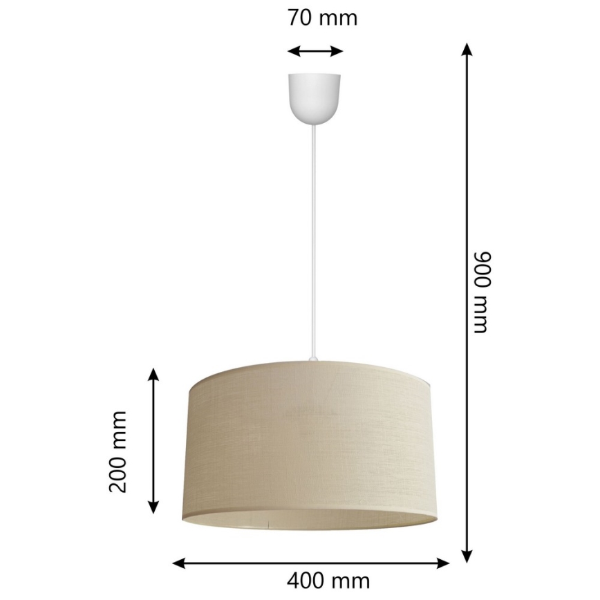 Pendel ALBA 1xE27/15W/230V diam. 40 cm beige