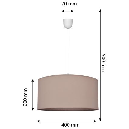 Pendel ALBA 1xE27/15W/230V diam. 40 cm beige