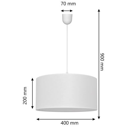 Pendel ALBA 1xE27/15W/230V diam. 40 cm hvid