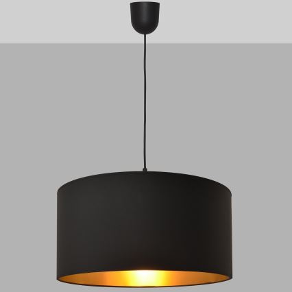 Pendel ALBA 1xE27/15W/230V diam. 40 cm sort/gylden