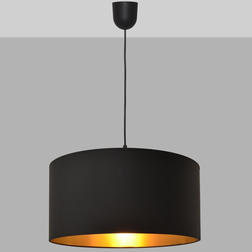Pendel ALBA 1xE27/15W/230V diam. 40 cm sort/gylden
