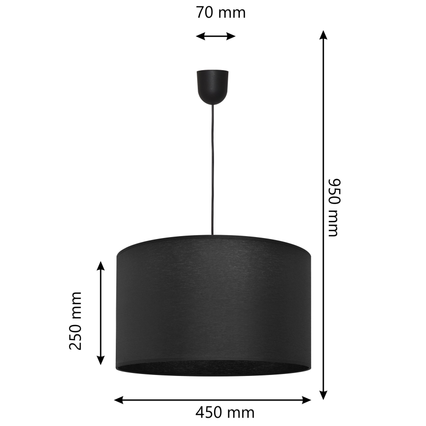 Pendel ALBA 1xE27/15W/230V diam. 45 cm sort