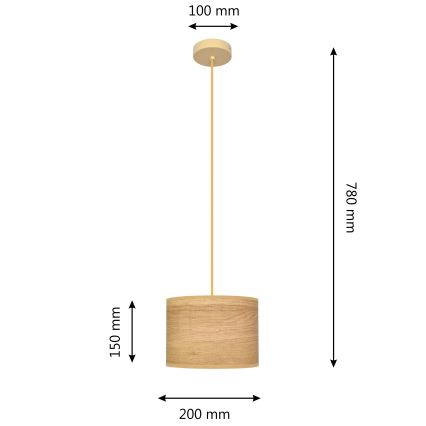 Pendel ALBA 1xE27/15W/230V diameter 20 cm brun