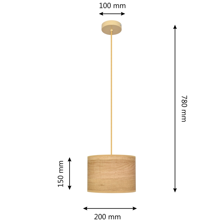 Pendel ALBA 1xE27/15W/230V diameter 20 cm brun