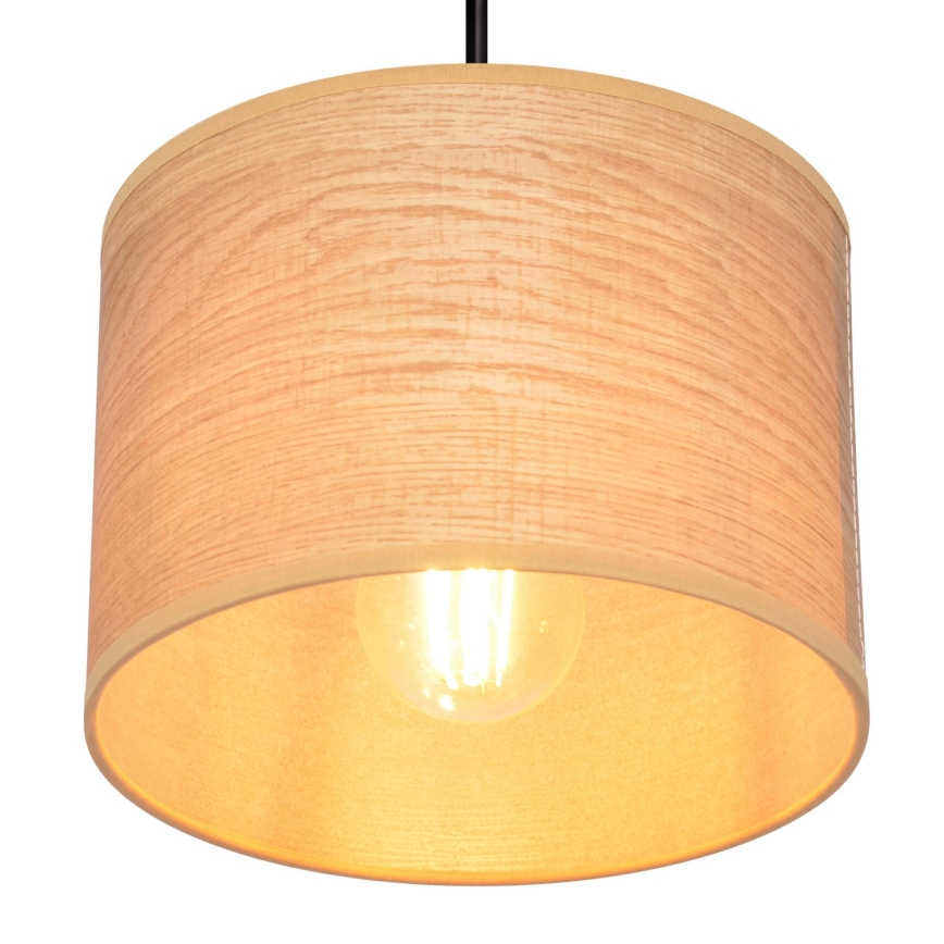 Pendel ALBA 1xE27/15W/230V diameter 20 cm brun/sort
