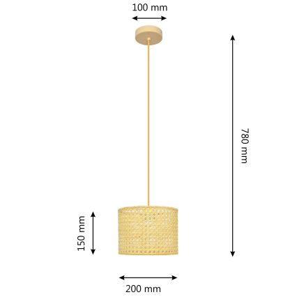 Pendel ALBA 1xE27/15W/230V diameter 20 cm Rattan