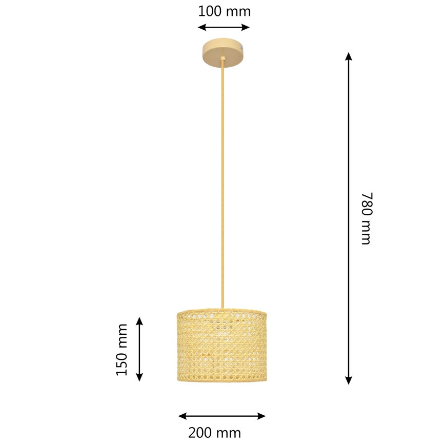 Pendel ALBA 1xE27/15W/230V diameter 20 cm Rattan