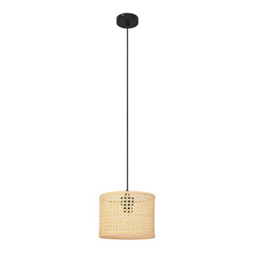 Pendel ALBA 1xE27/15W/230V diameter 20 cm Rattan/sort