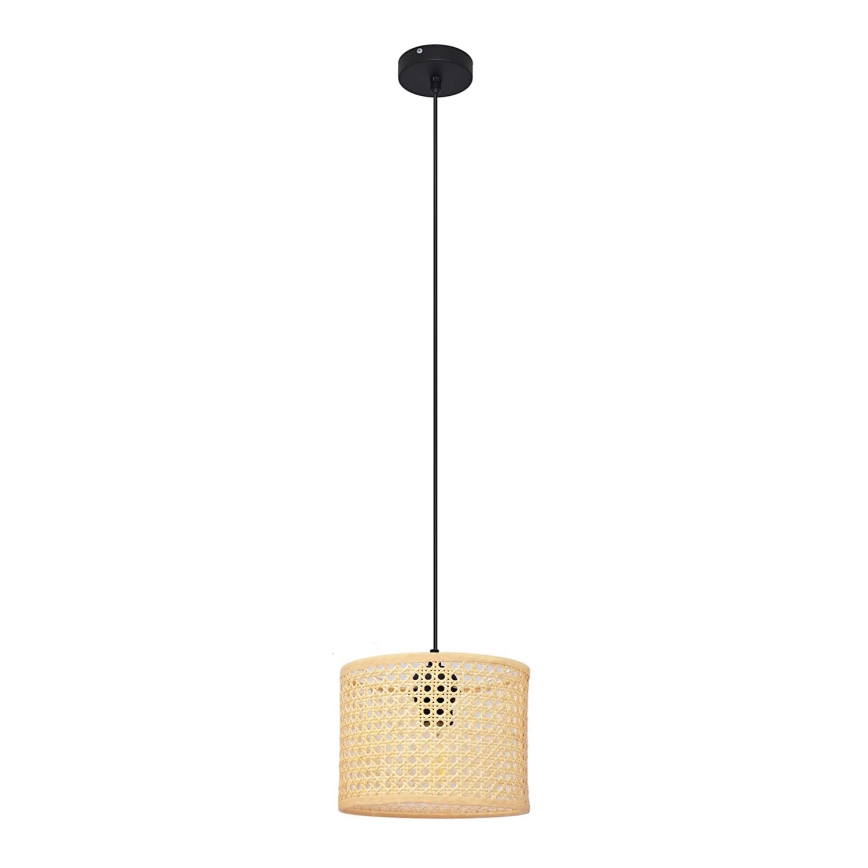 Pendel ALBA 1xE27/15W/230V diameter 20 cm Rattan/sort
