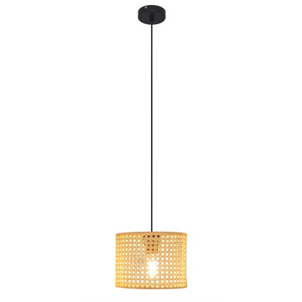 Pendel ALBA 1xE27/15W/230V diameter 20 cm Rattan/sort