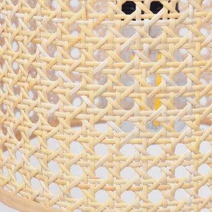 Pendel ALBA 1xE27/15W/230V diameter 20 cm Rattan/sort