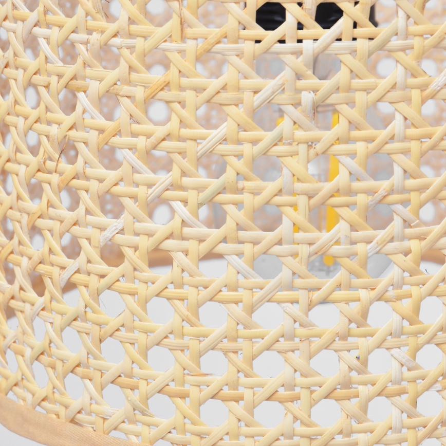 Pendel ALBA 1xE27/15W/230V diameter 20 cm Rattan/sort