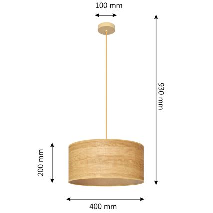 Pendel ALBA 1xE27/15W/230V diameter 40 cm brun