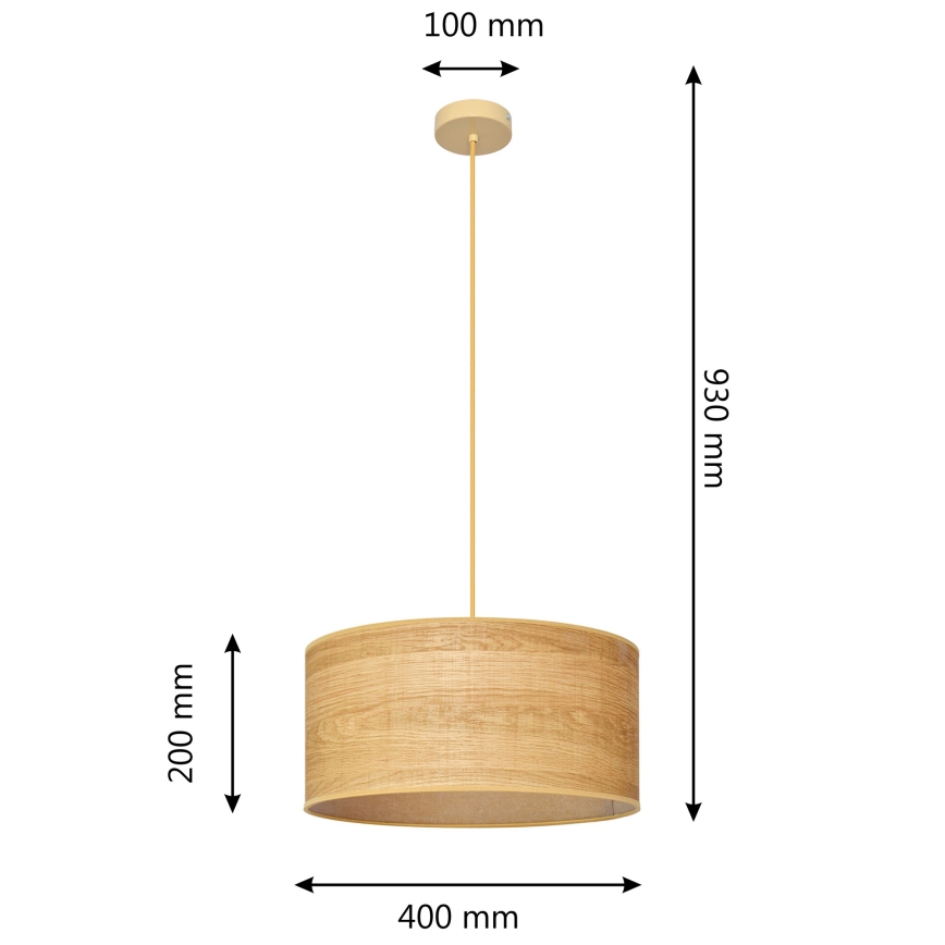Pendel ALBA 1xE27/15W/230V diameter 40 cm brun