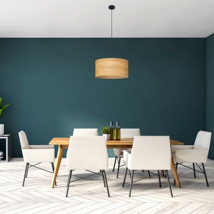 Pendel ALBA 1xE27/15W/230V diameter 40 cm brun/sort