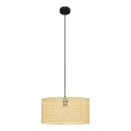 Pendel ALBA 1xE27/15W/230V diameter 40 cm Rattan/sort