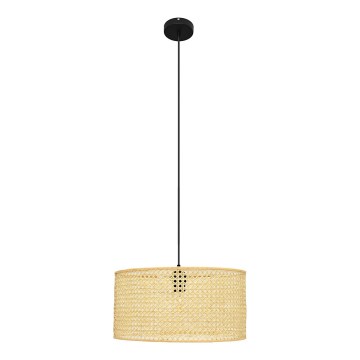 Pendel ALBA 1xE27/15W/230V diameter 40 cm Rattan/sort