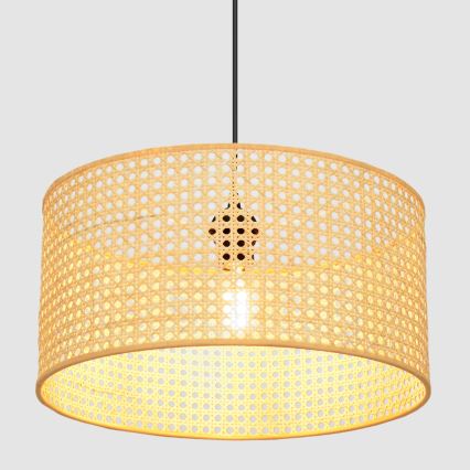Pendel ALBA 1xE27/15W/230V diameter 40 cm Rattan/sort