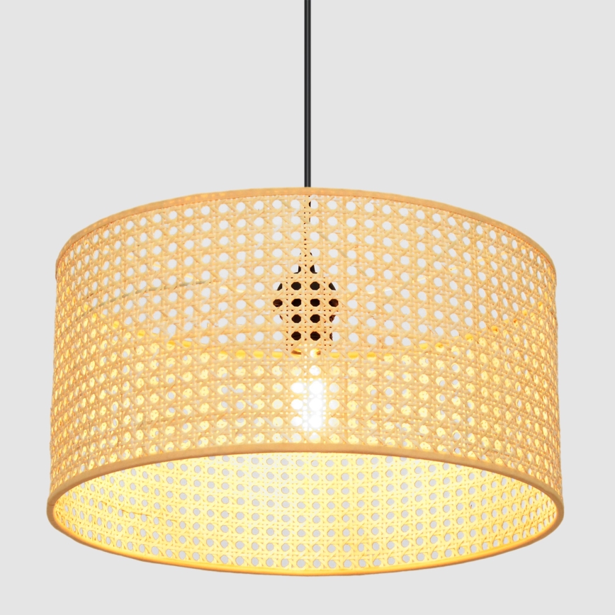 Pendel ALBA 1xE27/15W/230V diameter 40 cm Rattan/sort