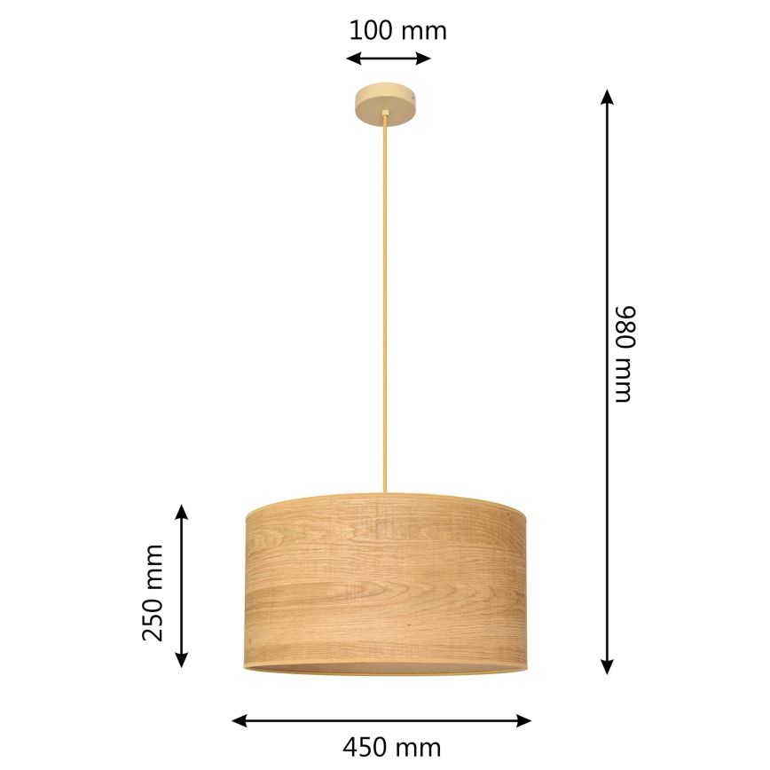 Pendel ALBA 1xE27/15W/230V diameter 45 cm brun