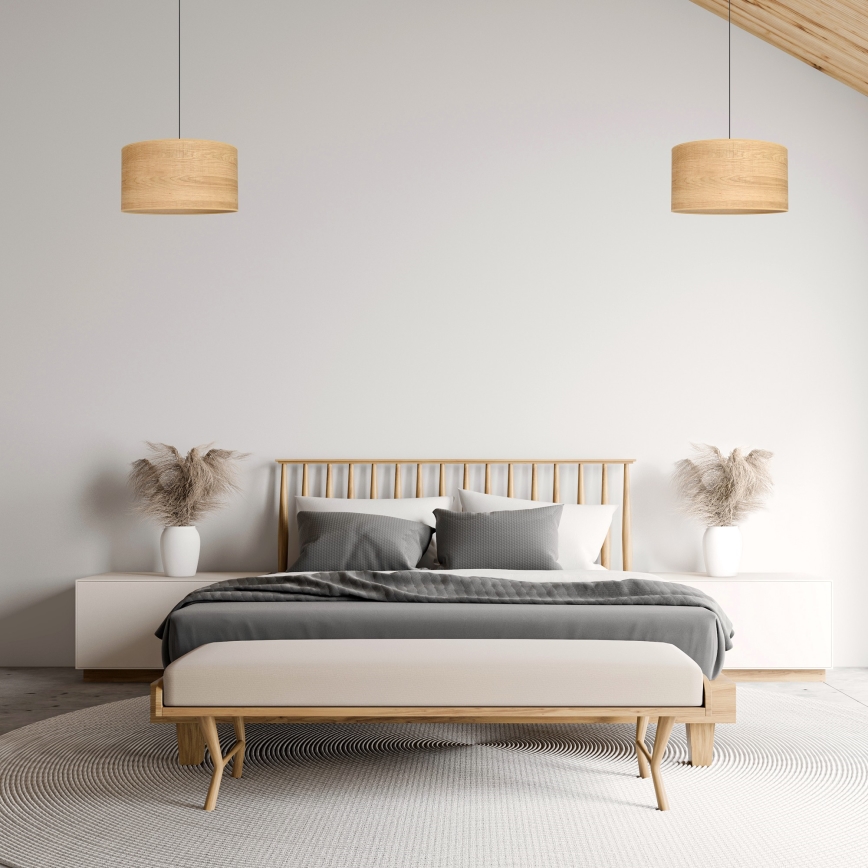 Pendel ALBA 1xE27/15W/230V diameter 45 cm brun/sort