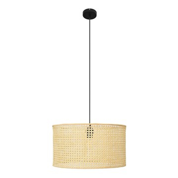 Pendel ALBA 1xE27/15W/230V diameter 45 cm Rattan/sort