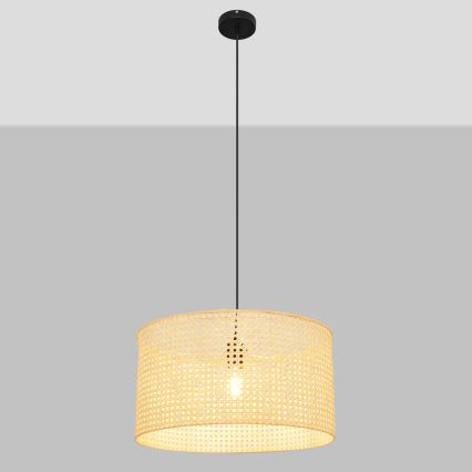 Pendel ALBA 1xE27/15W/230V diameter 45 cm Rattan/sort