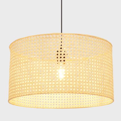 Pendel ALBA 1xE27/15W/230V diameter 45 cm Rattan/sort