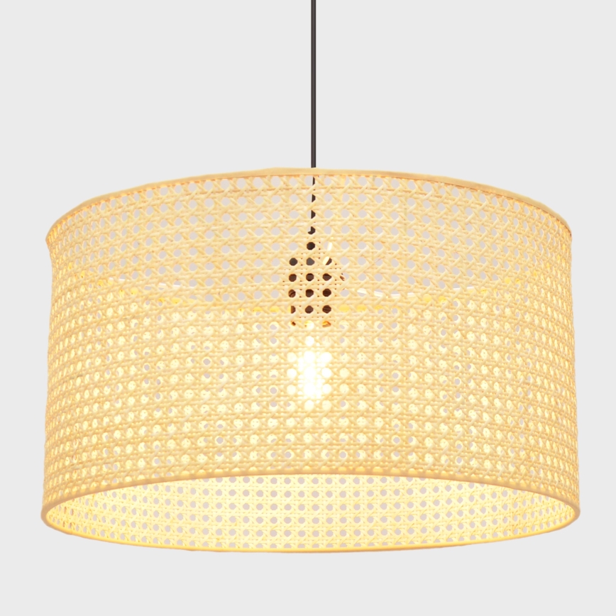 Pendel ALBA 1xE27/15W/230V diameter 45 cm Rattan/sort
