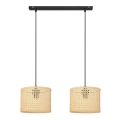 Pendel ALBA 2xE27/15W/230V Rattan/sort