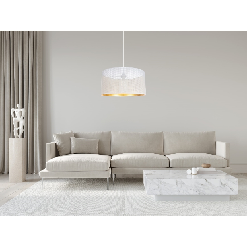 Pendel ALDO 1xE27/60W/230V diameter 40 cm hvid