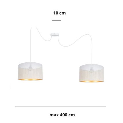 Pendel ALDO 2xE27/60W/230V edderkop hvid