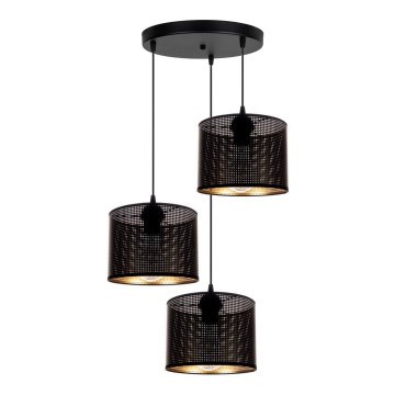 Pendel ALDO 3xE27/60W/230V diameter 45 cm sort