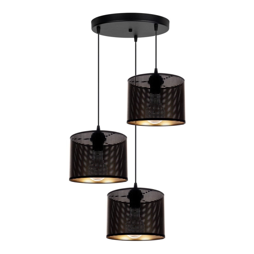 Pendel ALDO 3xE27/60W/230V diameter 45 cm sort