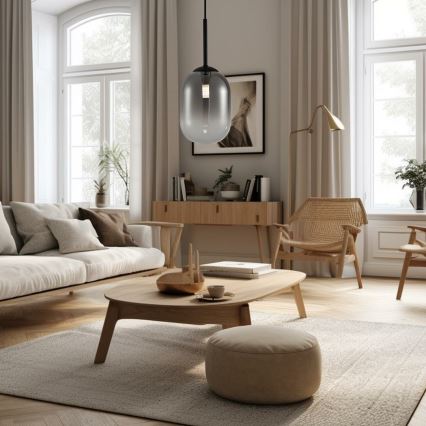 Pendel ALIAS 1xG9/8W/230V diameter 12 cm sort/grå