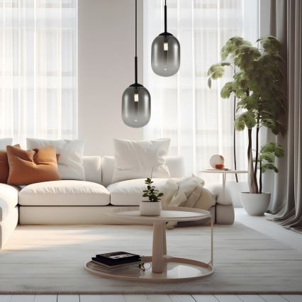 Pendel ALIAS 1xG9/8W/230V diameter 12 cm sort/grå