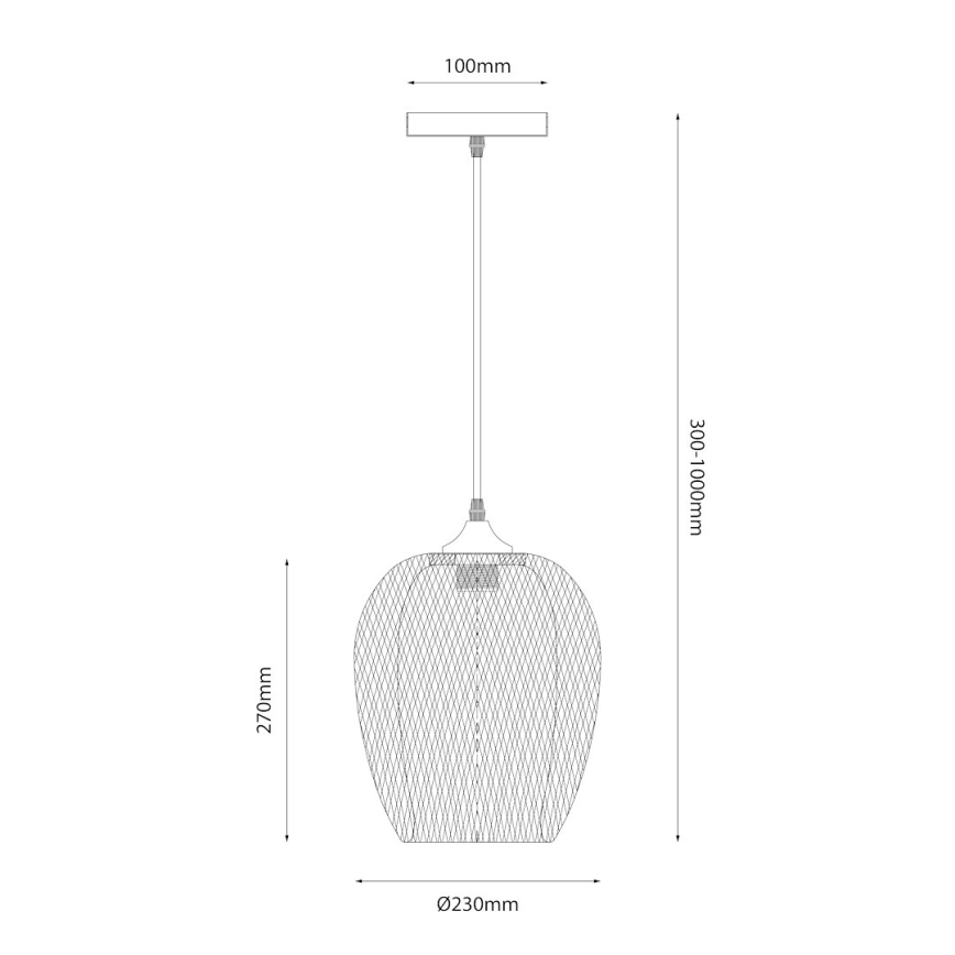 Pendel ALMA 1xE27/60W/230V diameter 23 cm bambus