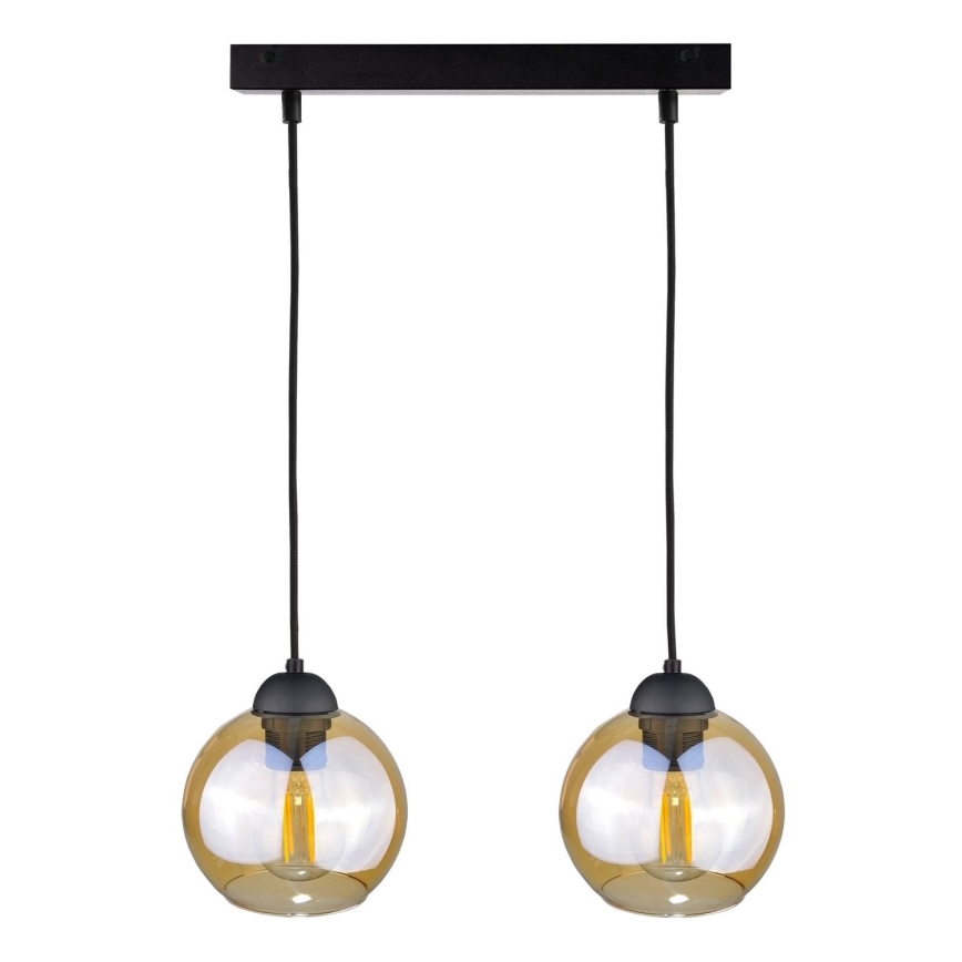 Pendel AMBRE BLACK 2xE27/60W/230V