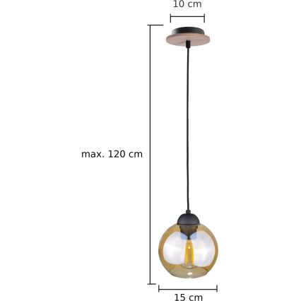 Pendel AMBRE WOOD 1xE27/60W/230V