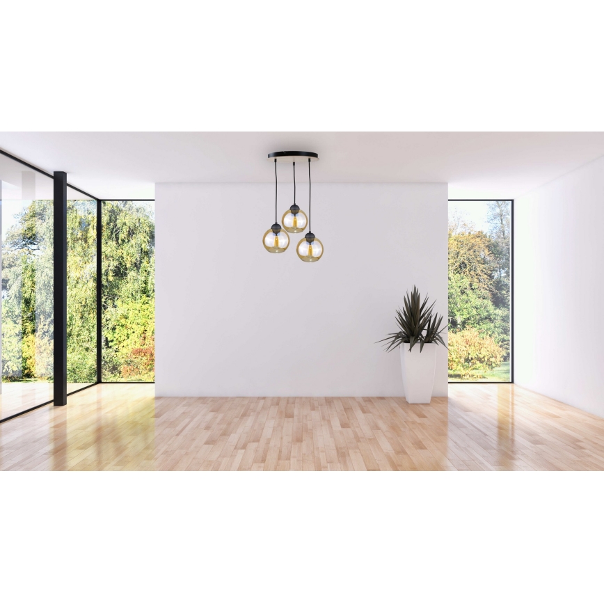 Pendel AMBRE WOOD 3xE27/60W/230V diameter 30 cm
