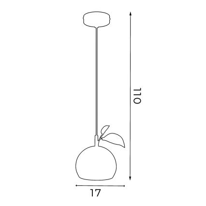 Pendel APPLE 1xE27/15W/230V rød