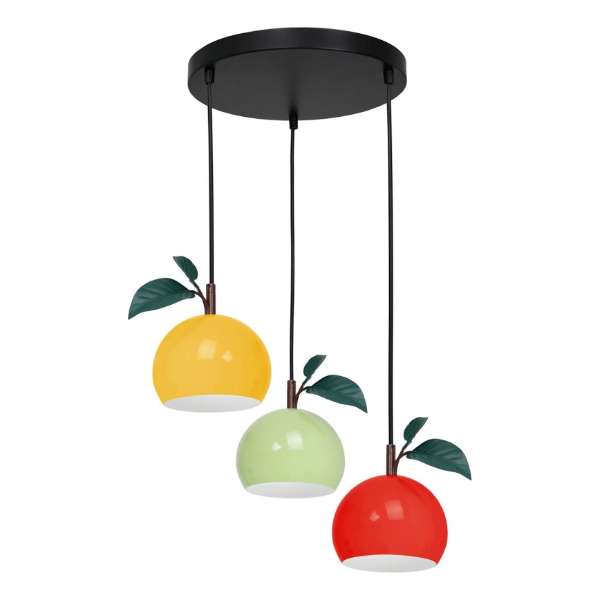 Pendel APPLE 3xE27/15W/230V farverig