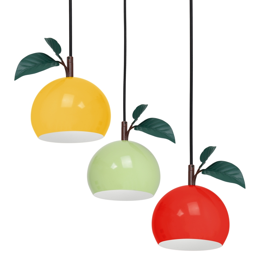 Pendel APPLE 3xE27/15W/230V farverig