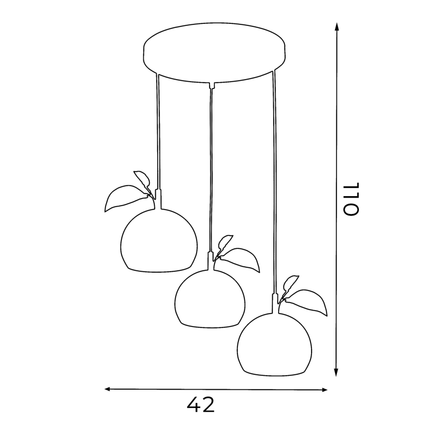 Pendel APPLE 3xE27/15W/230V farverig
