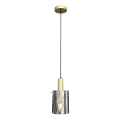 Pendel ARCADIA 1xE27/60W/230V diameter 13 cm guldfarvet/røget