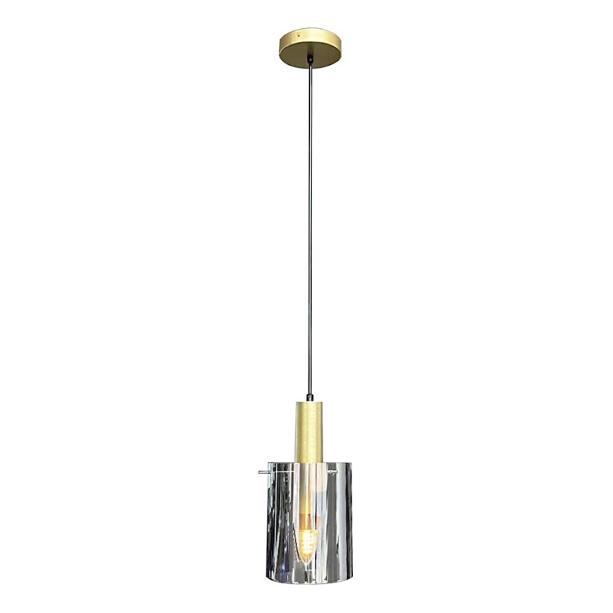 Pendel ARCADIA 1xE27/60W/230V diameter 13 cm guldfarvet/røget