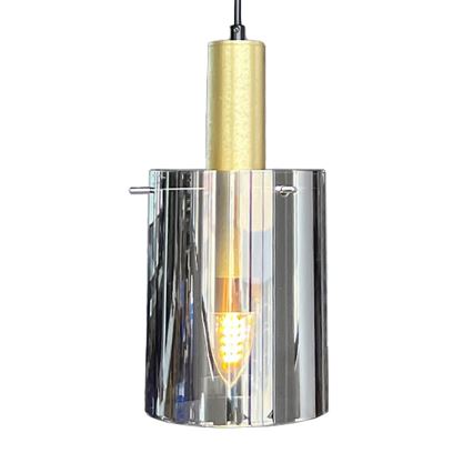 Pendel ARCADIA 1xE27/60W/230V diameter 13 cm guldfarvet/røget