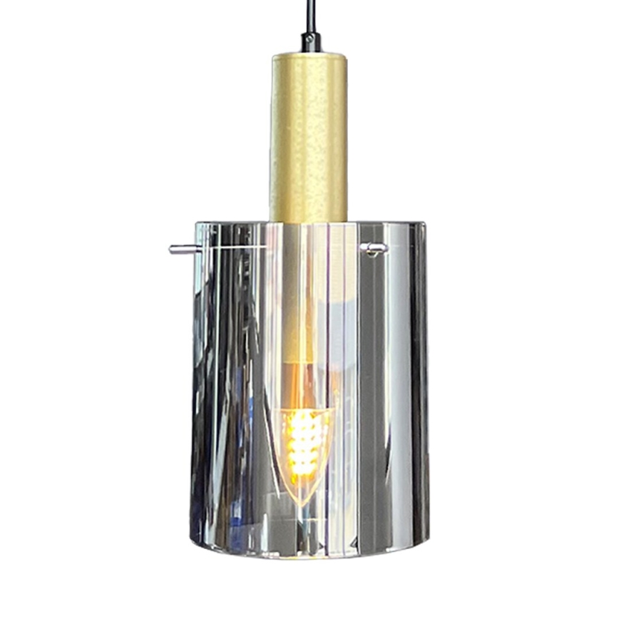 Pendel ARCADIA 1xE27/60W/230V diameter 13 cm guldfarvet/røget