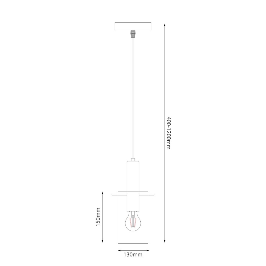 Pendel ARCADIA 1xE27/60W/230V diameter 13 cm guldfarvet/røget