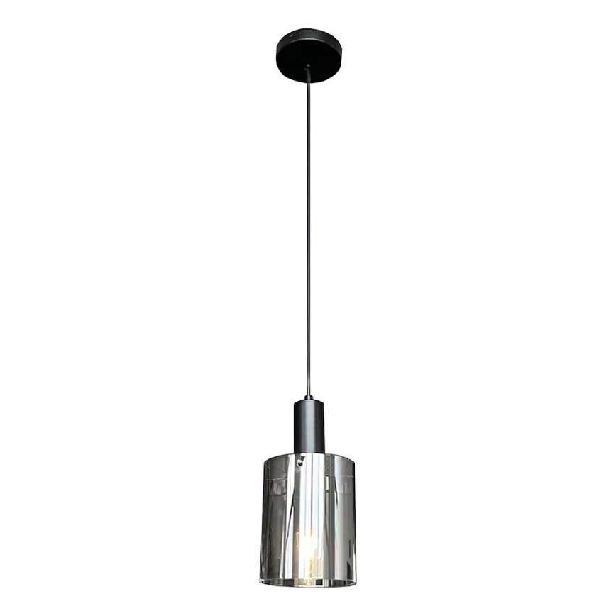 Pendel ARCADIA 1xE27/60W/230V diameter 13 cm sort/røget